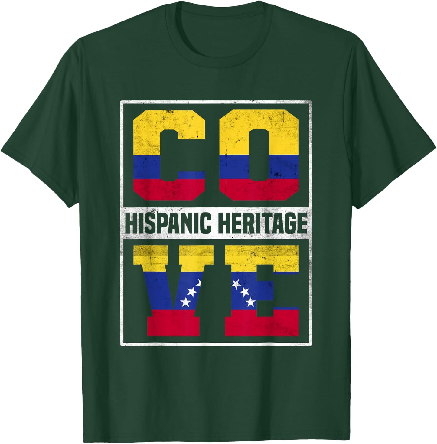 Proud Colombian Venezuelan Hispanic Heritage Month T-Shirt - T-Shirt | Forest