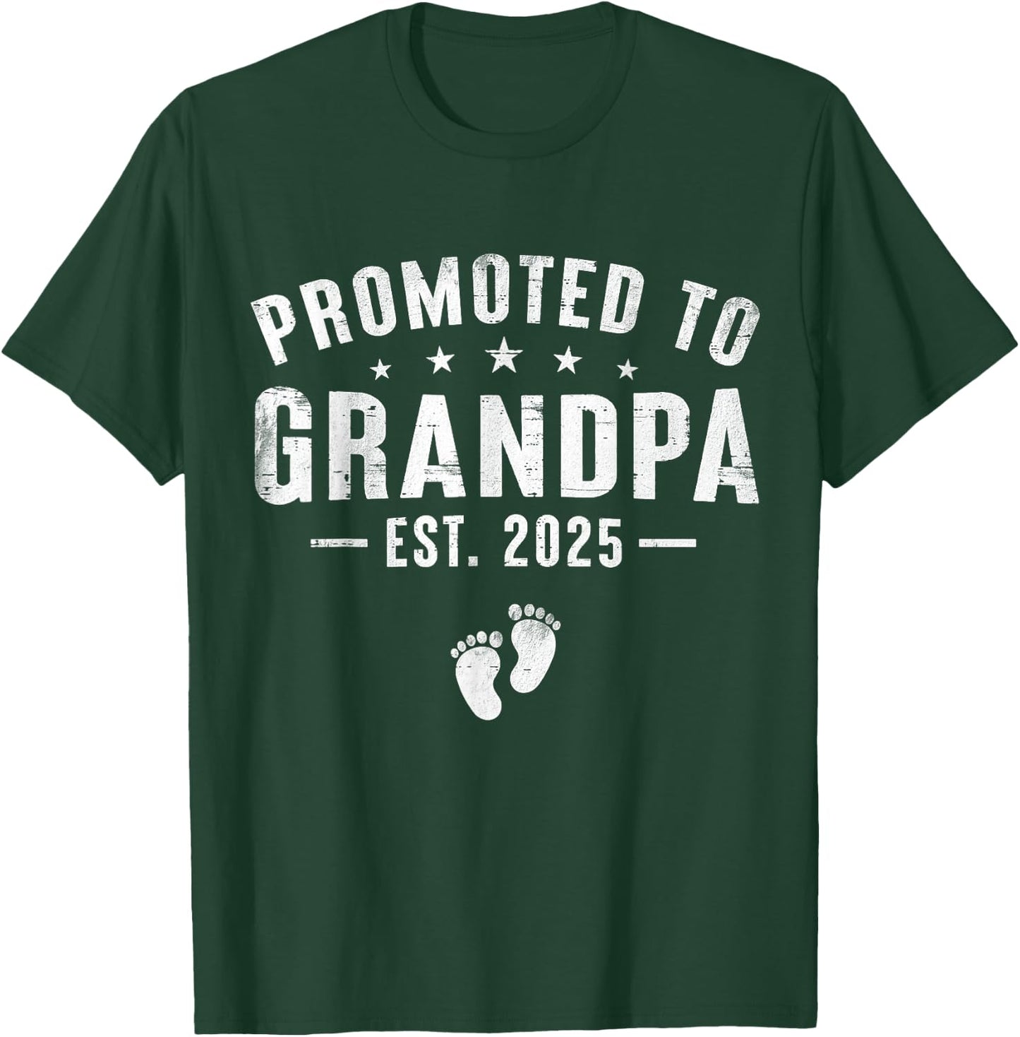 Promoted to Grandpa 2025 Soon to Be Grandfather New Grandpa T-Shirt - T-Shirt | Forest