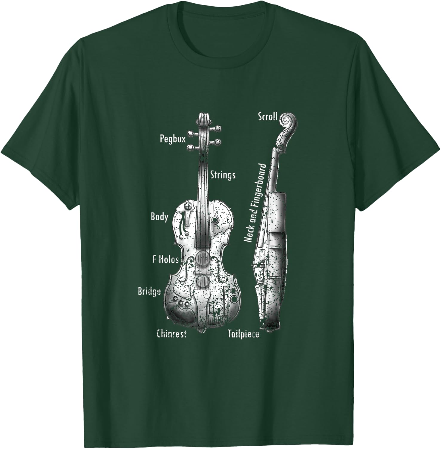 Violin Instrument Anatomy Violin Music Violin Player T-Shirt - T-Shirt | Forest
