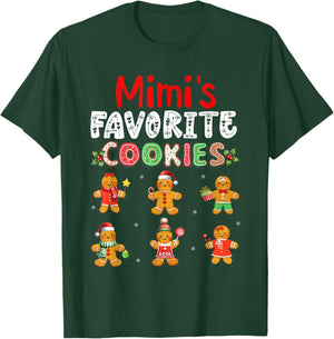 Mimi's Favorite Cookies Christmas Group Gingerbreads Baker T-Shirt - T-Shirt | Forest