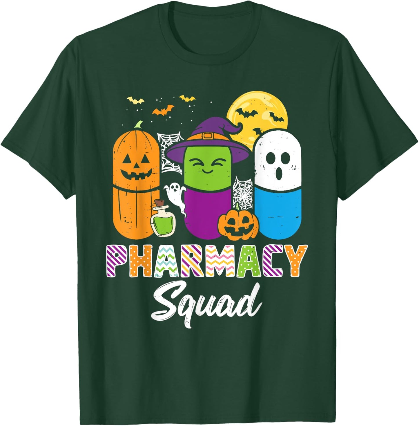 Halloween Pharmacy Squad PIlls Costume Pharmacist Women Men T-Shirt - T-Shirt | Forest