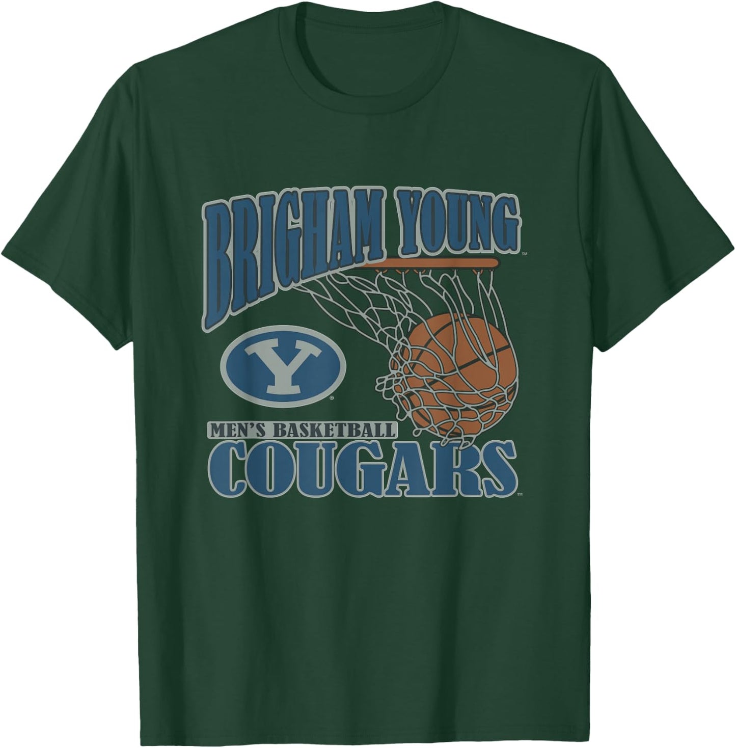 BYU Cougars Basketball Vintage Lift Navy Officially Licensed T-Shirt - T-Shirt | Forest