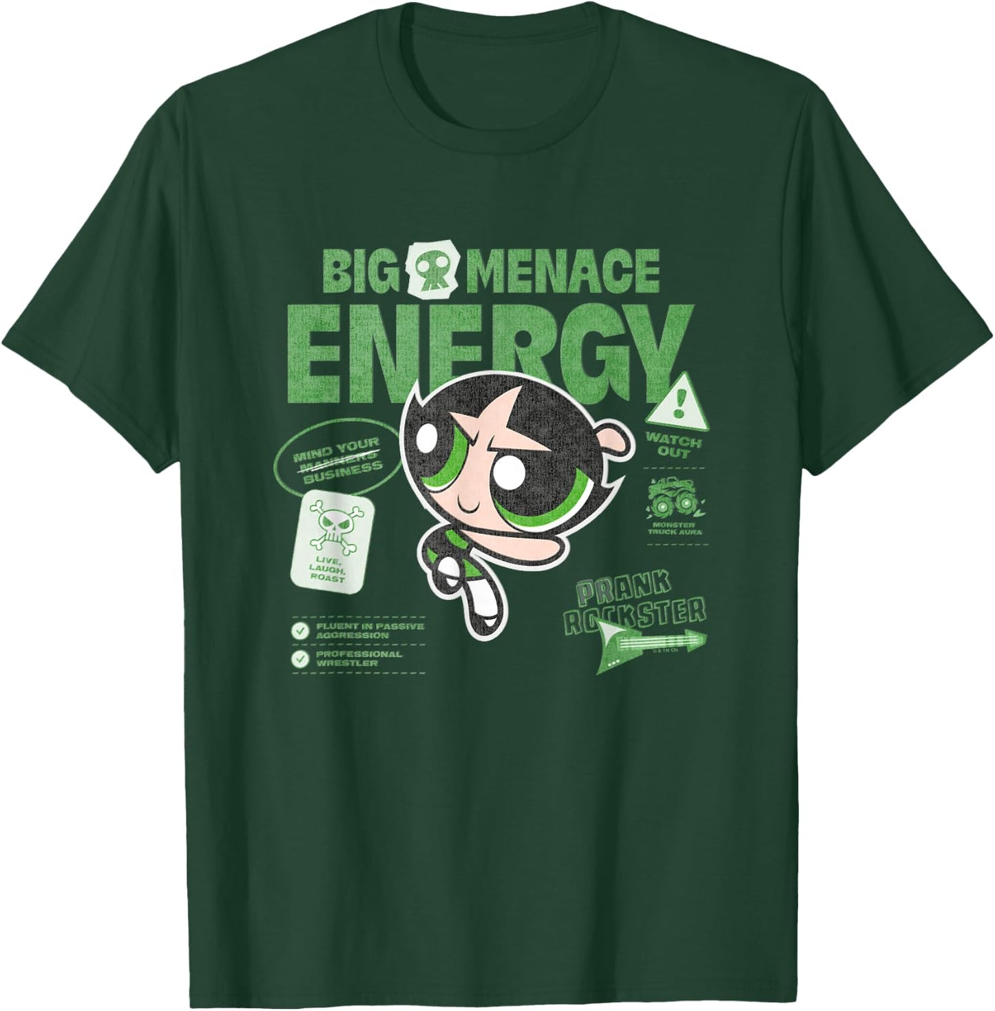 The Powerpuff Girls Buttercup Big Menace Energy Watch Out! T-Shirt - T-Shirt | Forest