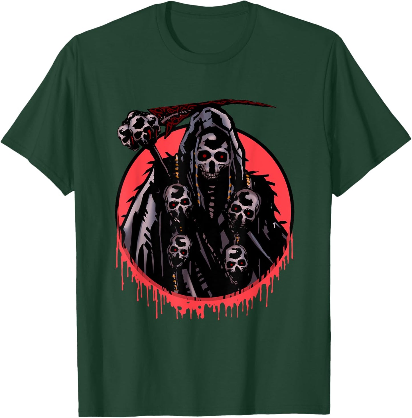 The Death Grim Reaper Skeleton Skull Death Head Halloween T-Shirt - T-Shirt | Forest