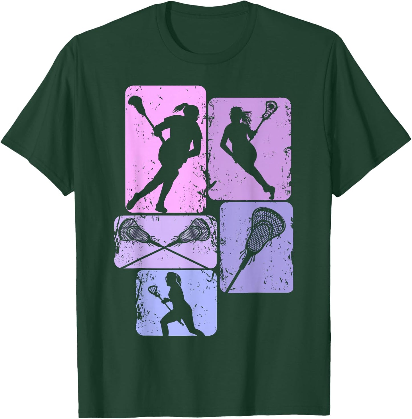 Lacrosse Girls Women Youth Kids T-Shirt - T-Shirt | Forest