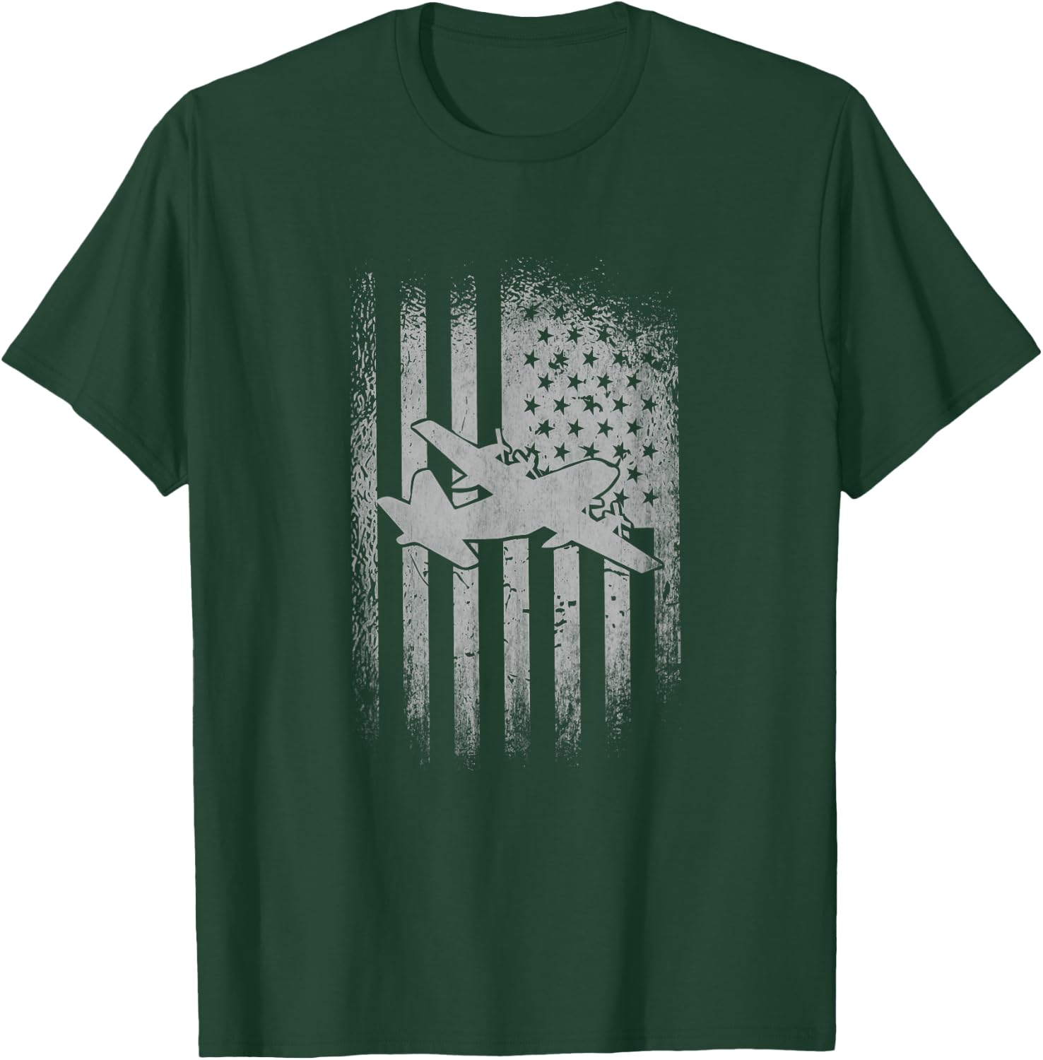 C 130 Hercules Air Force Transport Cargo Plane American Flag Men T-Shirt - T-Shirt | Forest