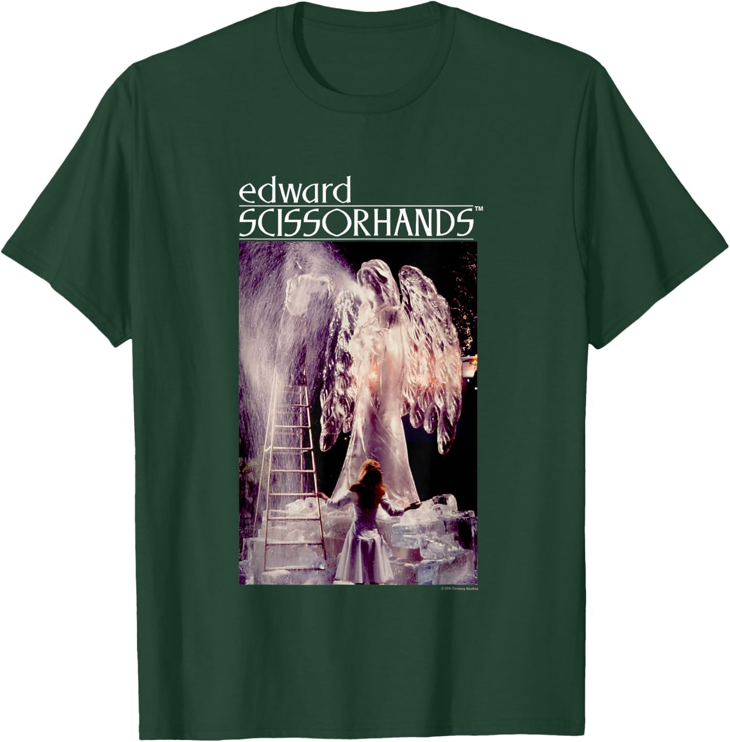 Edward Scissorhands Iconic Ice Sculpture Retro Chest Poster T-Shirt - T-Shirt | Forest