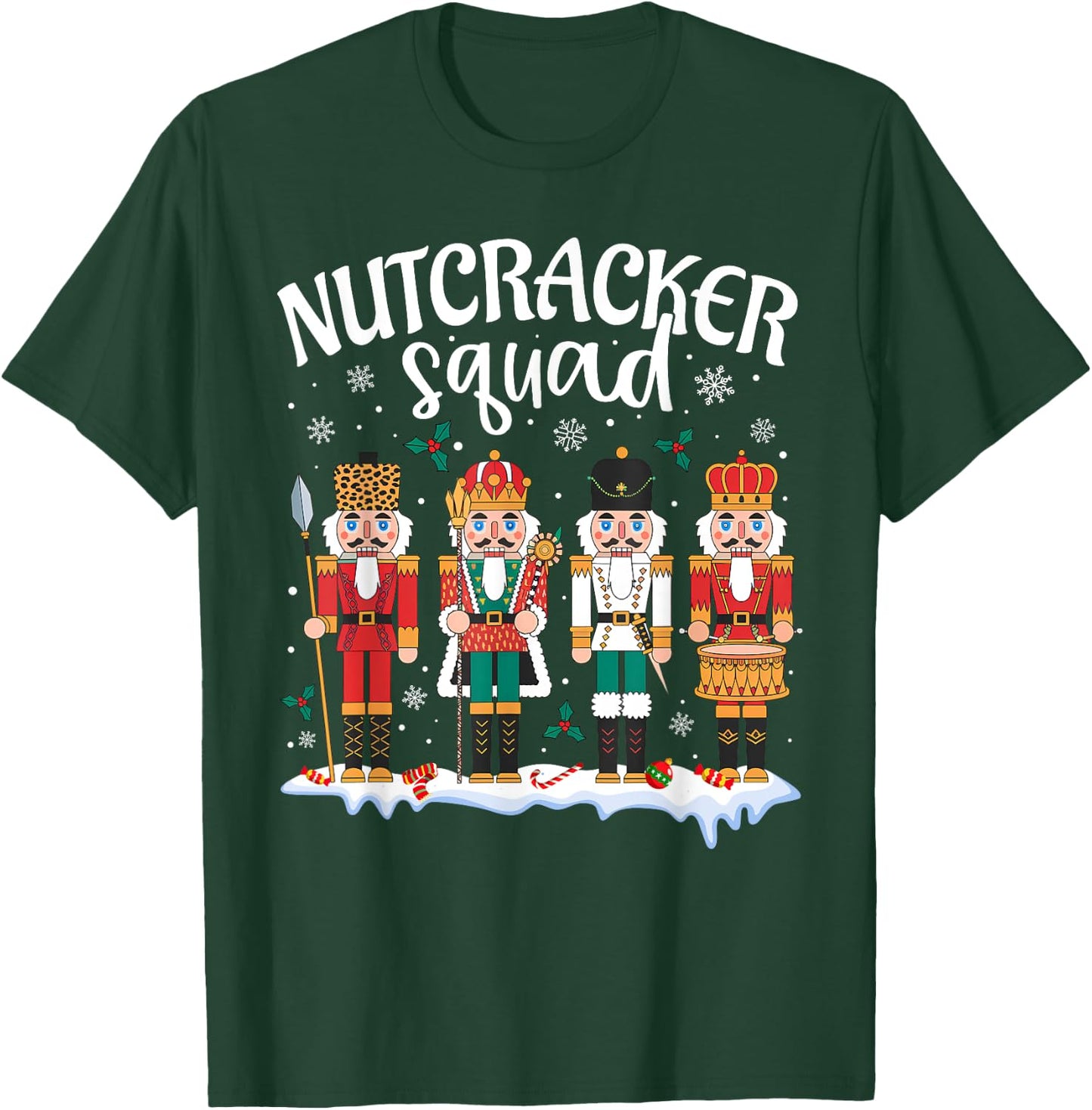 Nutcracker Squad Holiday Christmas Boy Girls Women Men T-Shirt - T-Shirt | Forest