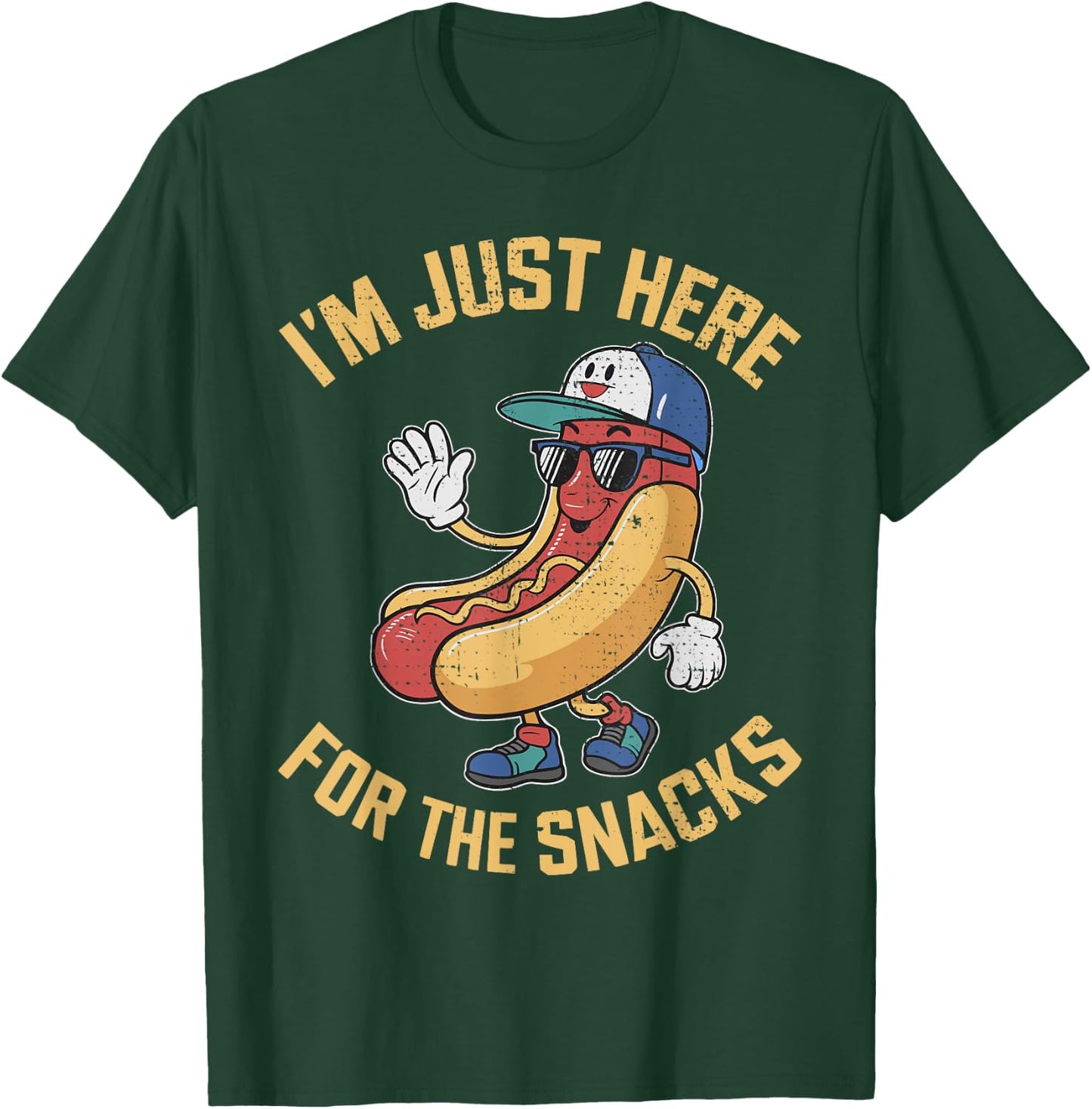 Funny I'm Just Here For The Snacks Football T-Shirt - T-Shirt | Forest