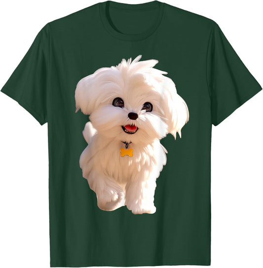 Maltese Dog Art Design I Love Cute Maltese Dogs T-Shirt - T-Shirt | Forest