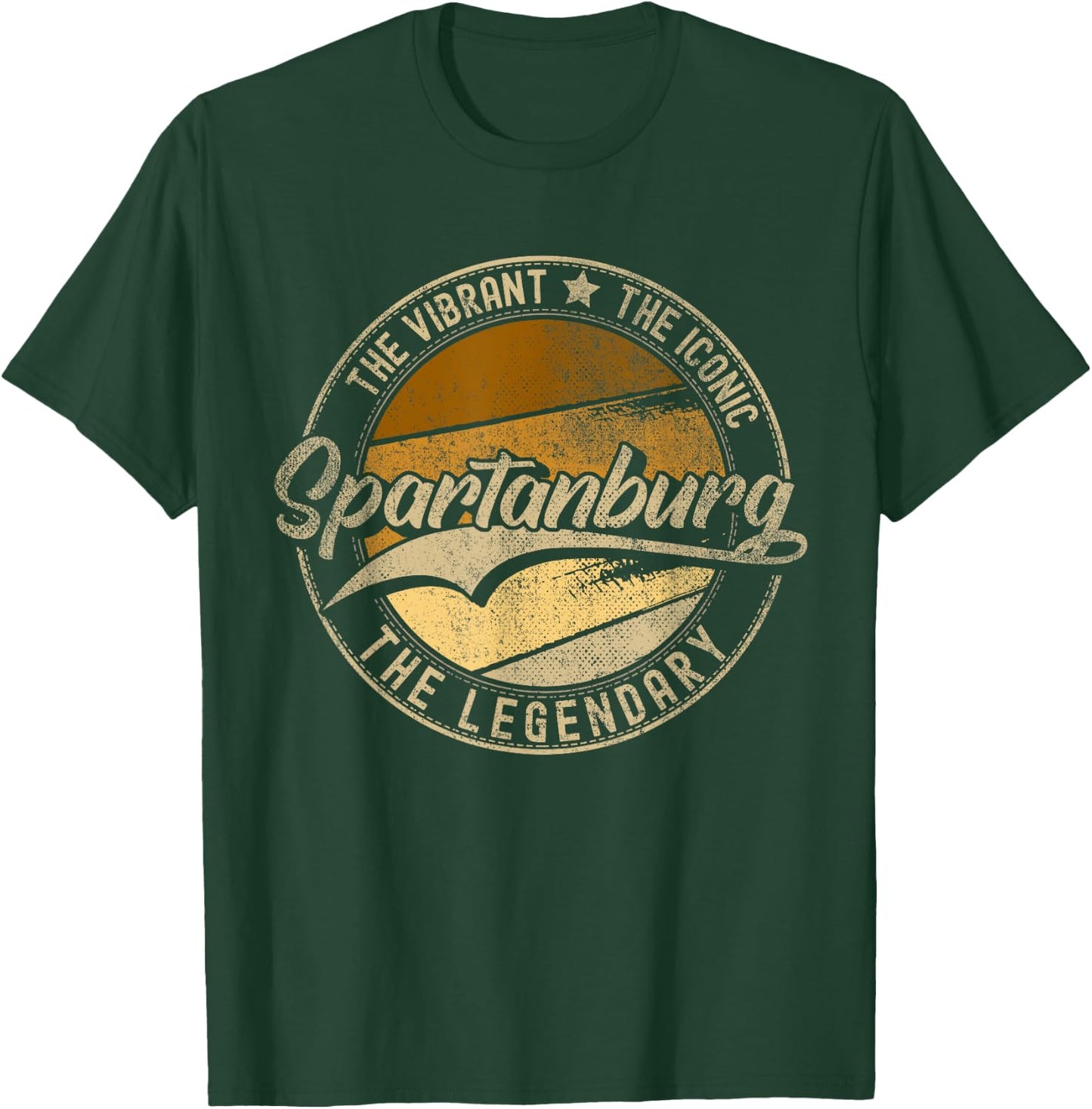 Spartanburg SC | South Carolina | Vintage Distressed T-Shirt - T-Shirt | Forest