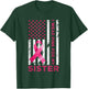 I Wear Pink For My Sister USA Flag Breast Cancer Awareness T-Shirt - T-Shirt | Forest