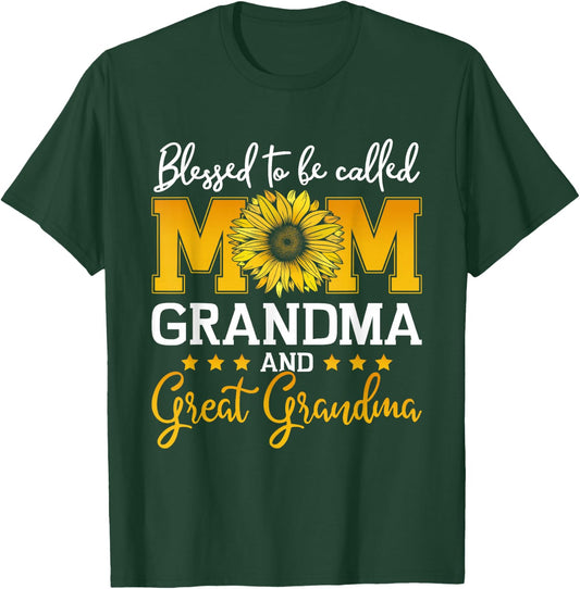 Blessed mom great grandma for mothers day christmas birthday T-Shirt - T-Shirt | Forest