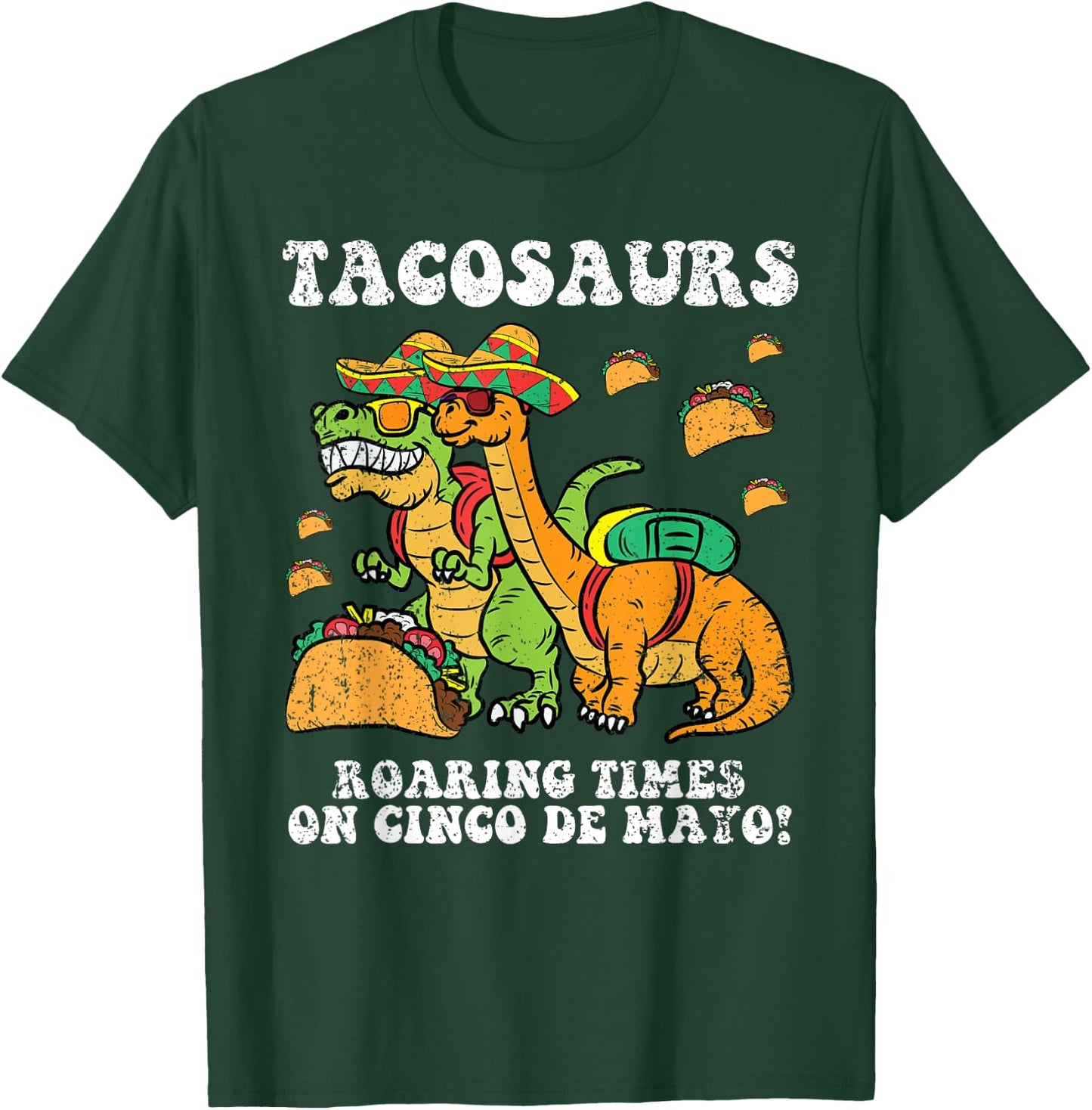 Tacosaurs Cinco De Mayo Dinosaur Taco Mexican Toddler Boys T-Shirt - T-Shirt | Forest