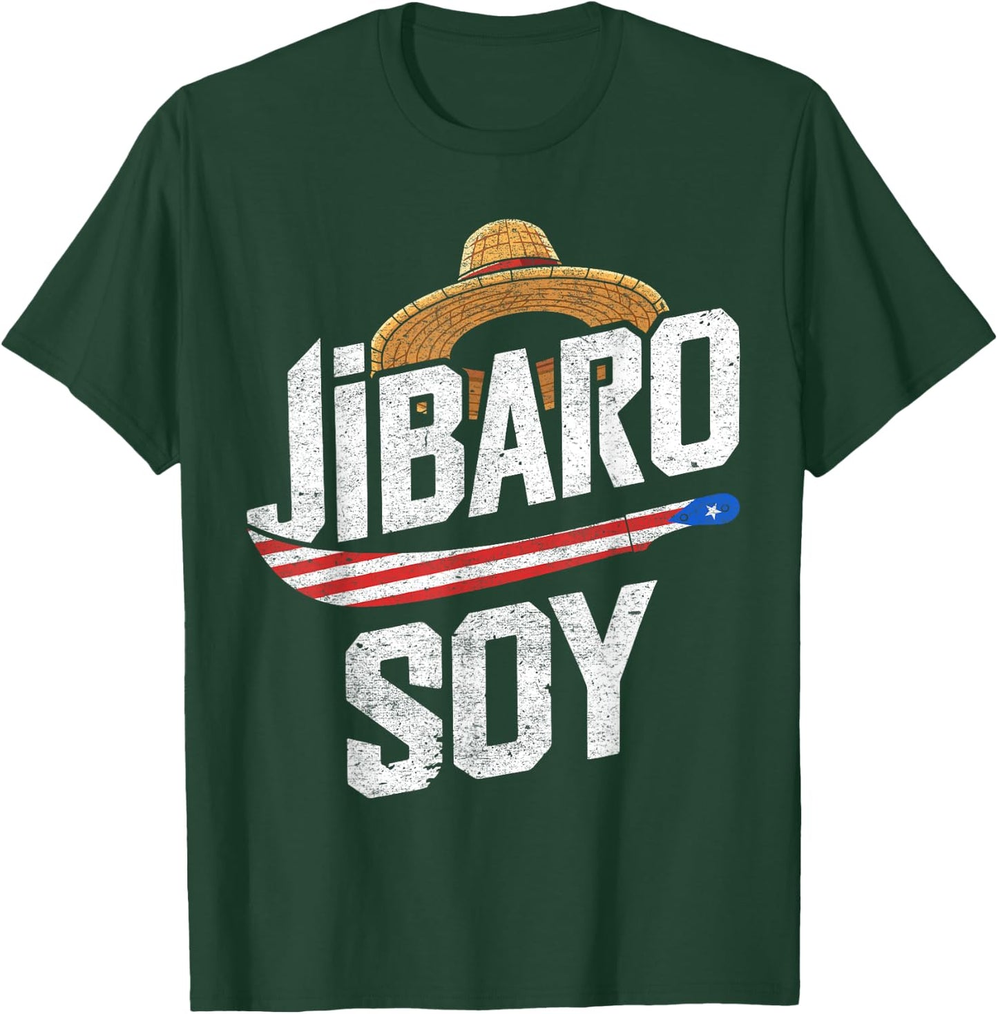 Droll Threads Jibaro Soy Puerto Rico Farmer Taino Boricua Puertorriqueo T-Shirt - T-Shirt | Forest