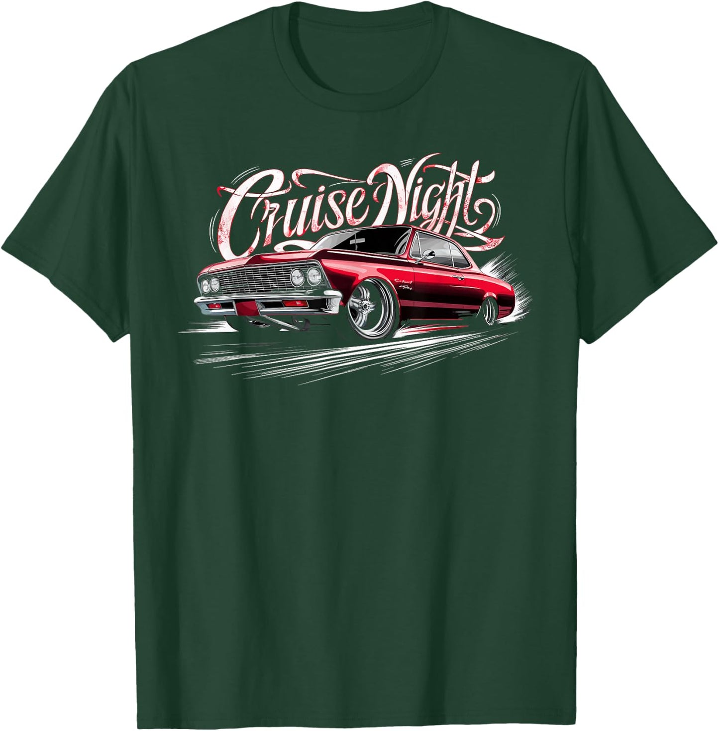 Cruise Night Low Rider Cholo Mexican Cali Car Men and Women T-Shirt - T-Shirt | Forest