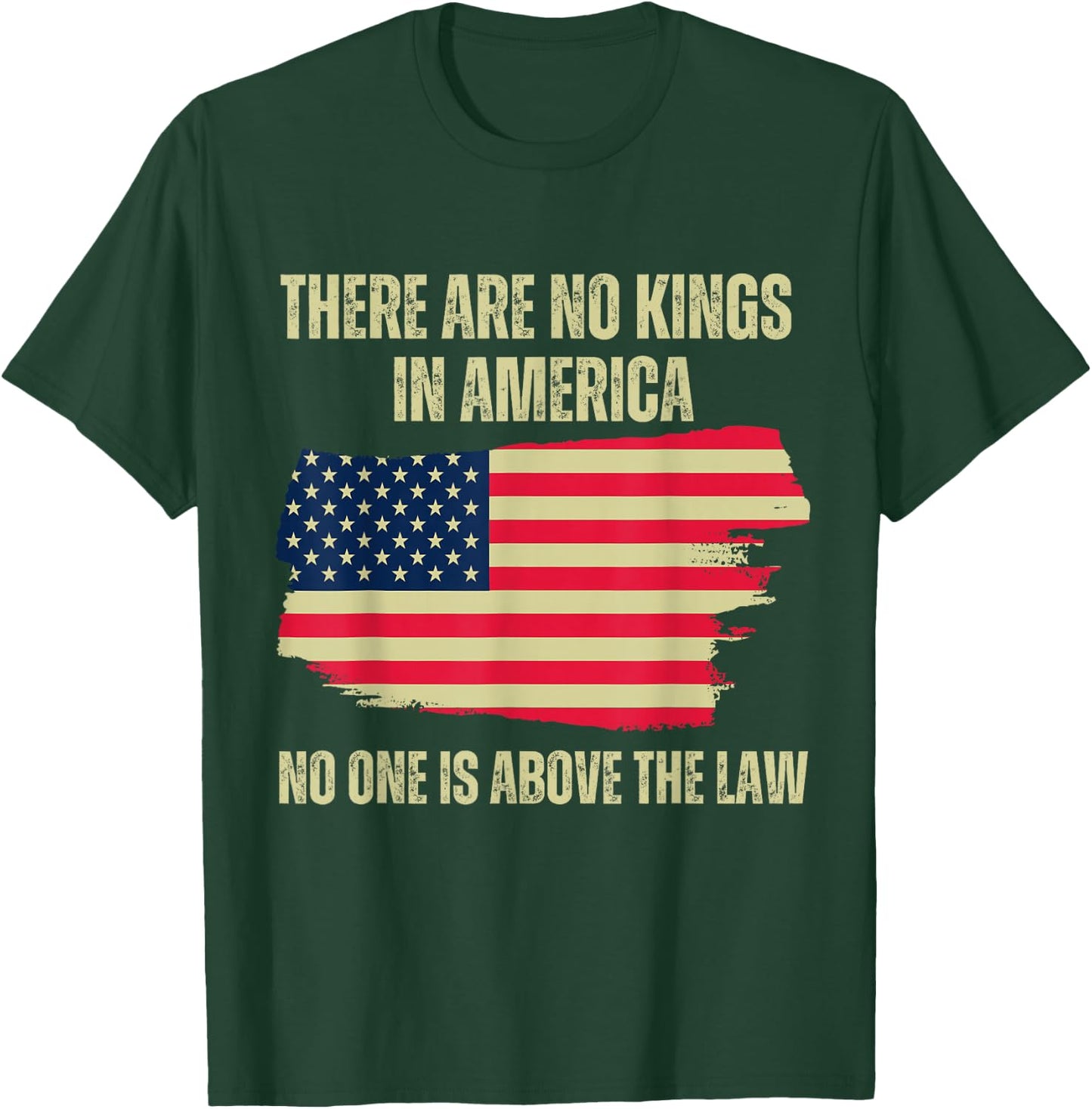 There are no kings in America, 2024 US flag T-Shirt - T-Shirt | Forest
