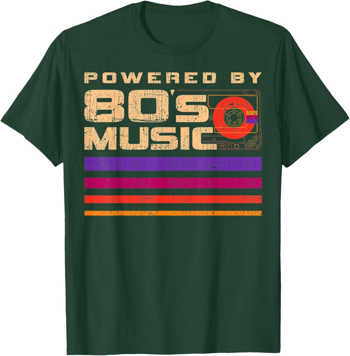 Retro Vintage Distressed 80's Music Rock Lovers T-Shirt - T-Shirt | Forest