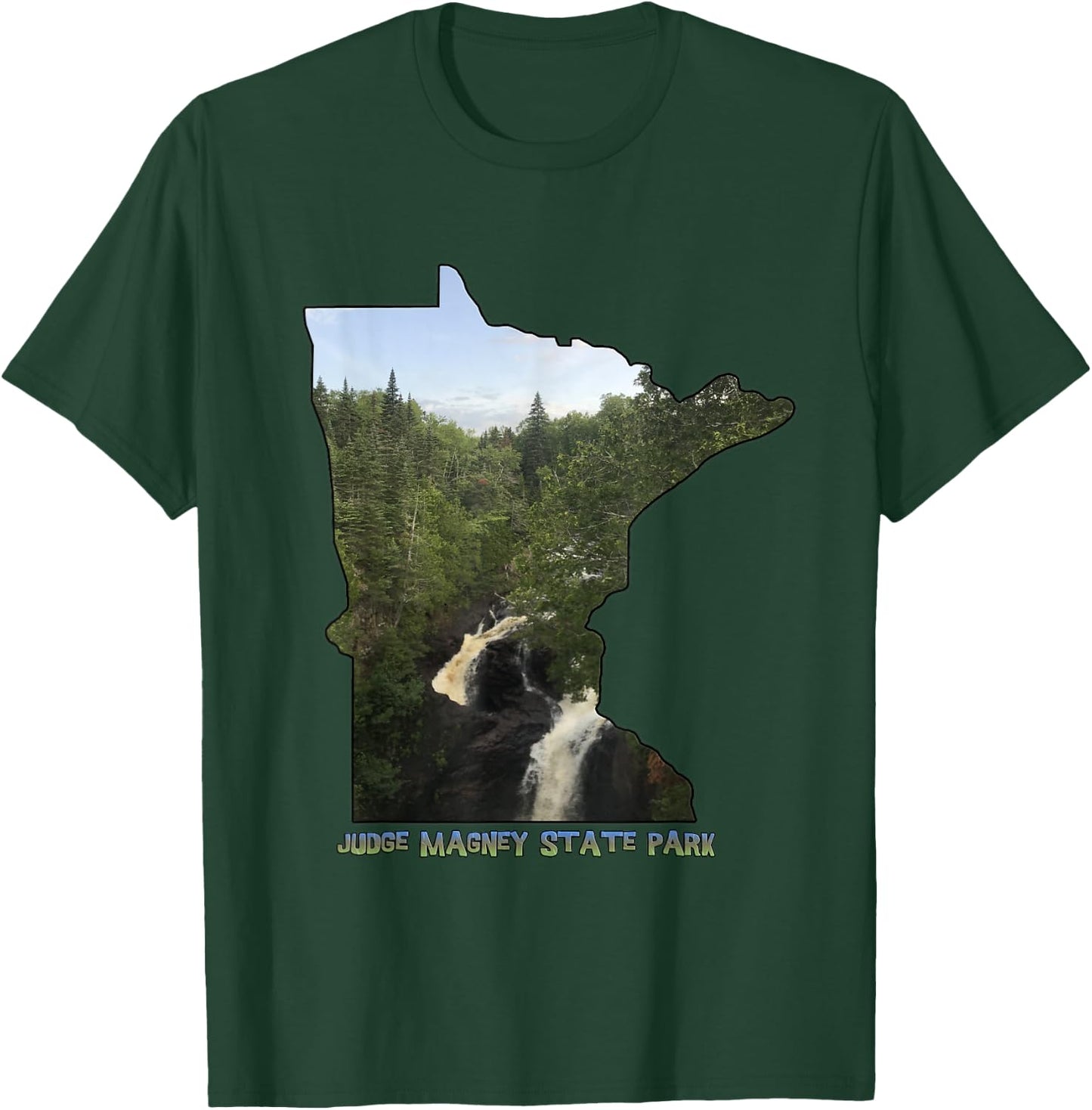Minnesota Outline (Devil's Kettle in Judge Magney State Park T-Shirt - T-Shirt | Forest