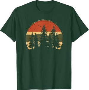 Retro Wilderness Bear Trees Reflection Outdoor Forest T-Shirt - T-Shirt | Forest