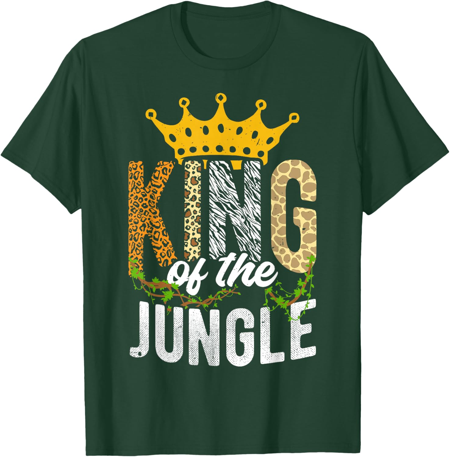 King Of The Jungle King Jungle Crown Wildlife Dschungel T-Shirt - T-Shirt | Forest