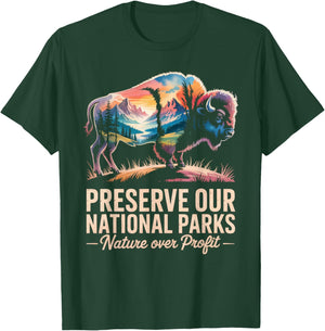 Protect Our National Parks Buffalo Bison Save National Parks T-Shirt - T-Shirt | Forest