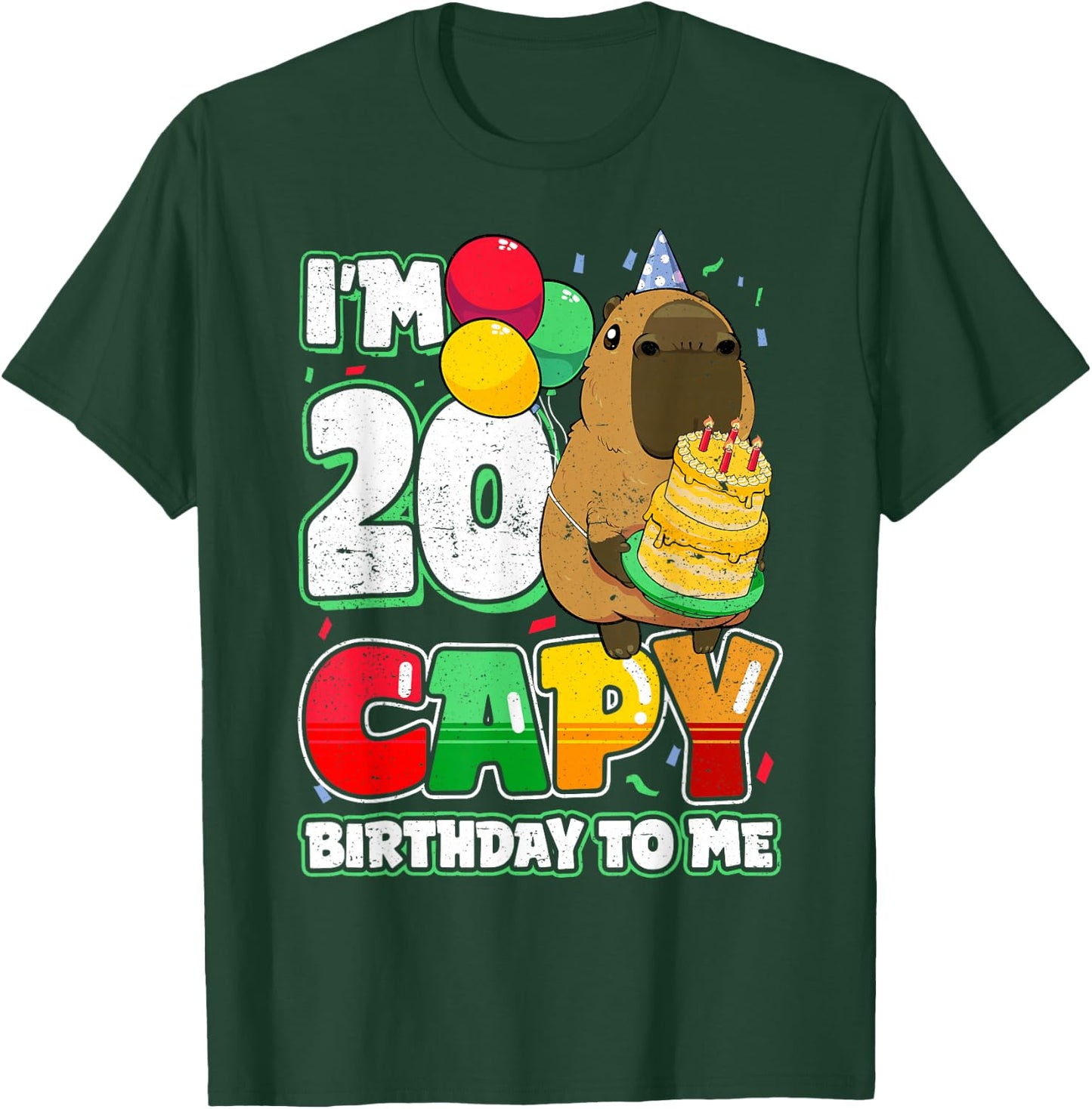 20 Years Capy Birthday to me 20th Birthday Capybara T-Shirt - T-Shirt | Forest