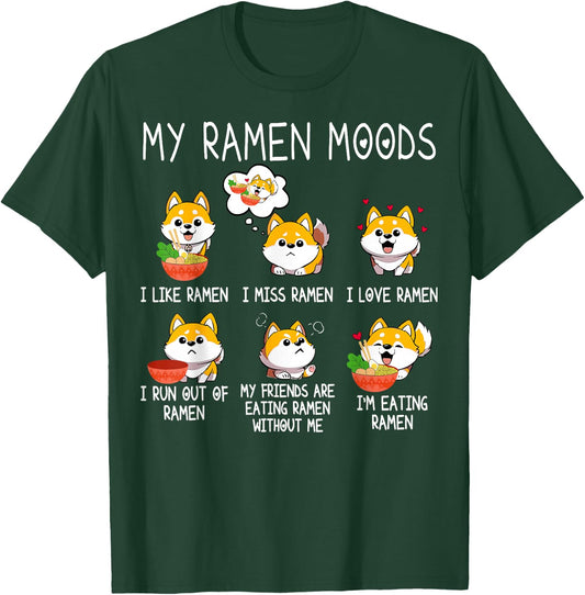 Ramen Shiba Inu Dog Lover Japanese Noodles Women Kid T-Shirt - T-Shirt | Forest