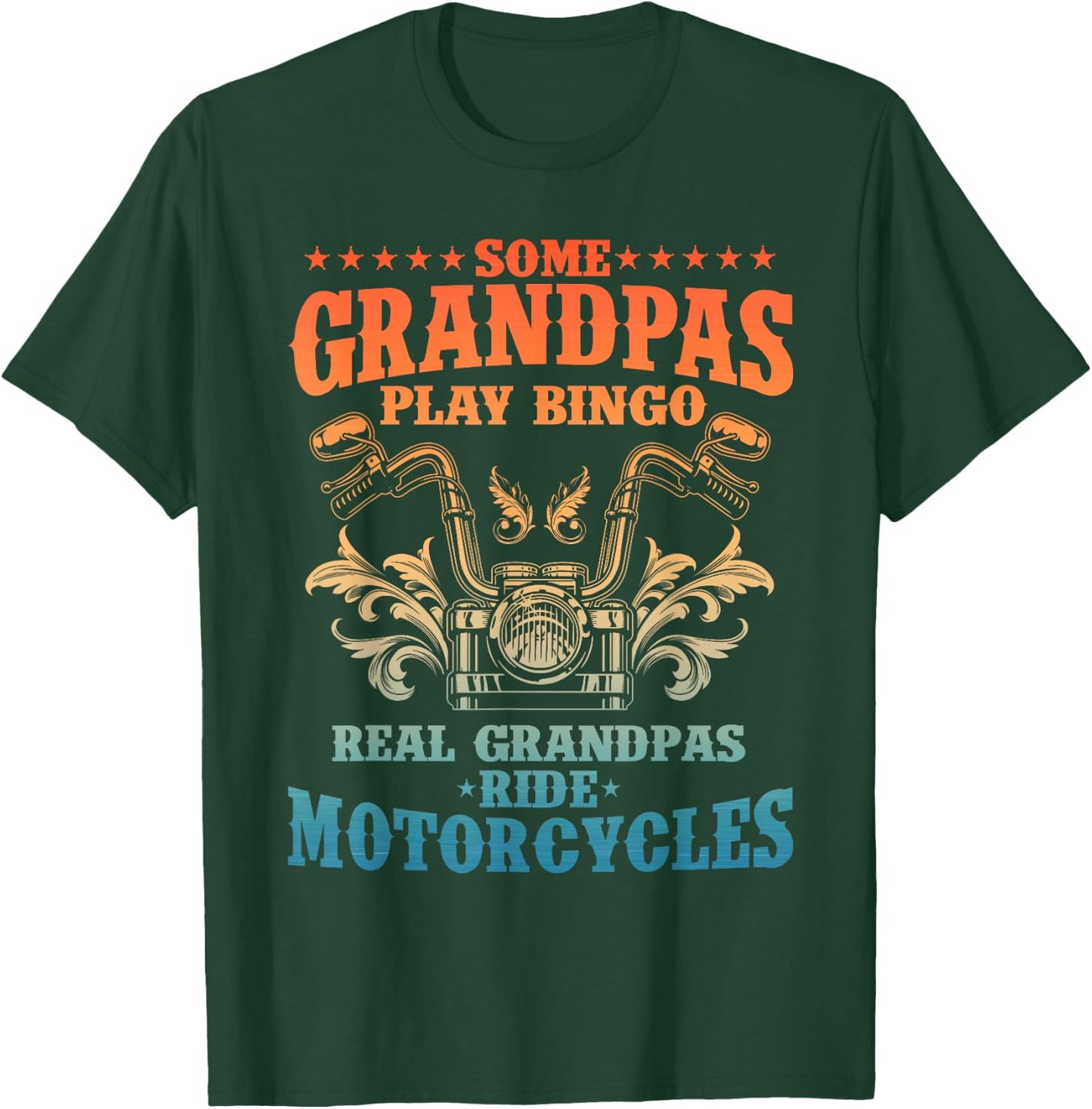 Cool Grandpa Motorcycle Design Biker Motorbike Lover T-Shirt - T-Shirt | Forest