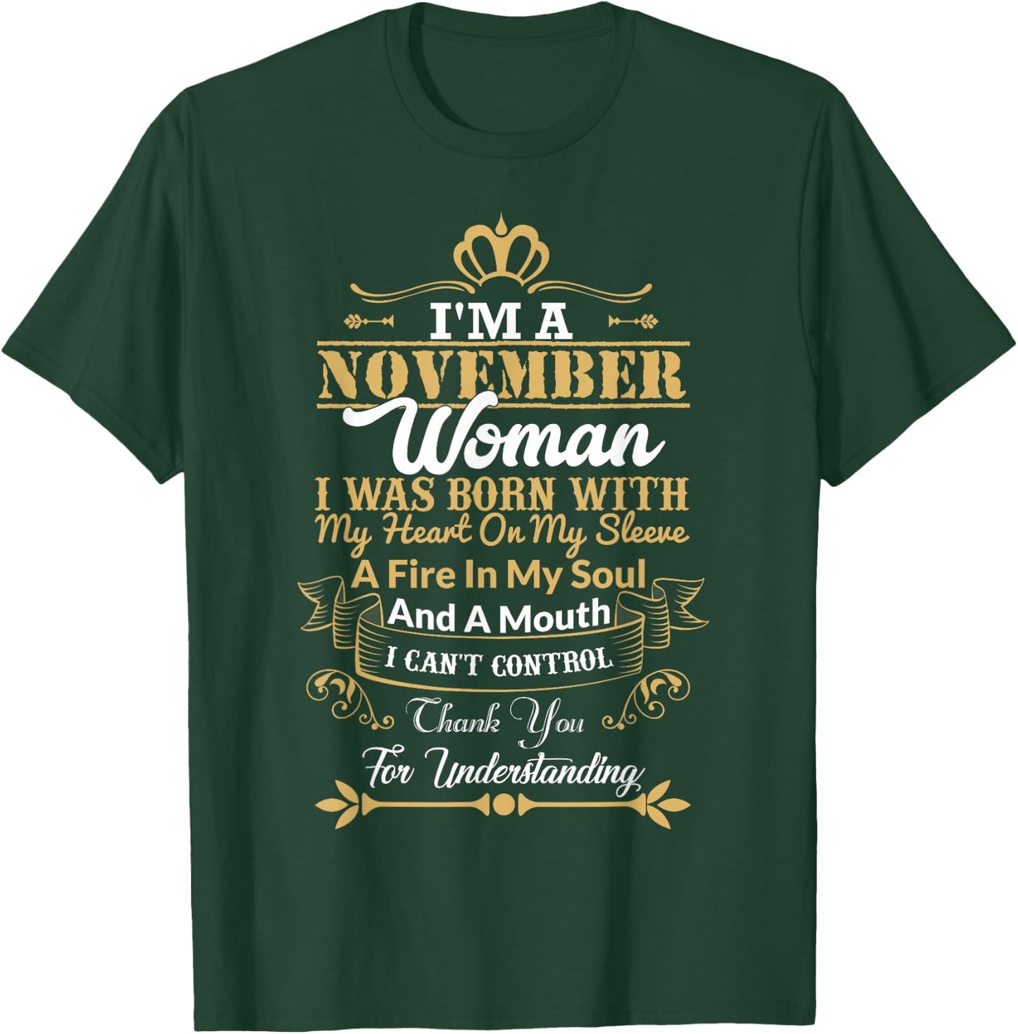 Woman Born In November Birthday Gift Shirt T-Shirt - T-Shirt | Forest