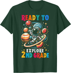 First day Kids Welcome back to School Astronaut 2nd grade T-Shirt - T-Shirt | Forest