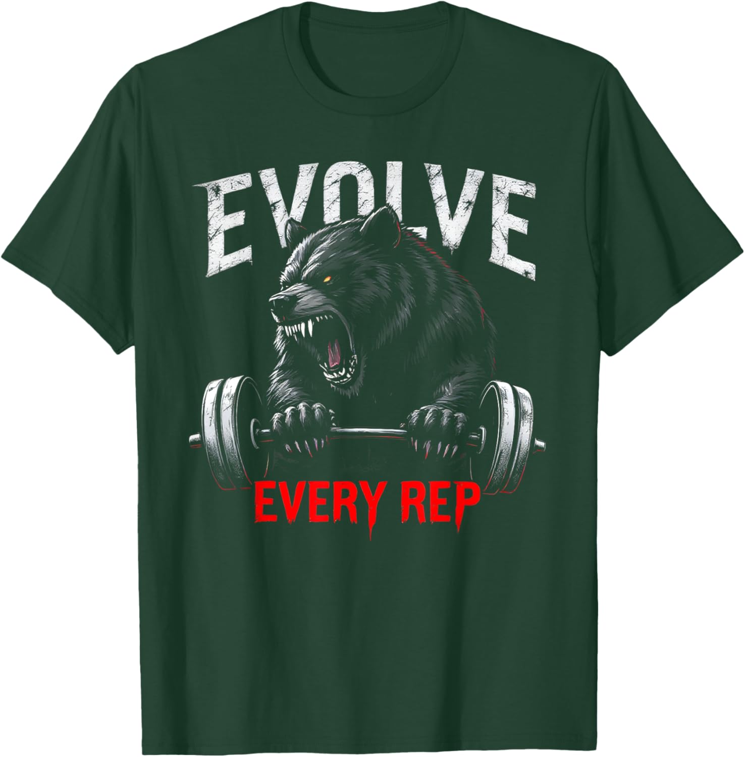 Evolve Every Rep Gym Motivation for Fitness Enthusiasts T-Shirt - T-Shirt | Forest