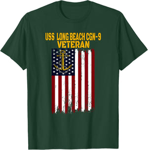 USS Long Beach CGN-9 Cruiser Veterans Day Father's Day T-Shirt - T-Shirt | Forest