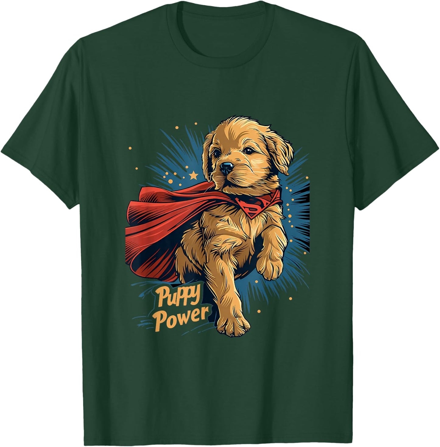 Golden Retriever Puppy Power Superhero for Dog Lover Parent T-Shirt - T-Shirt | Forest