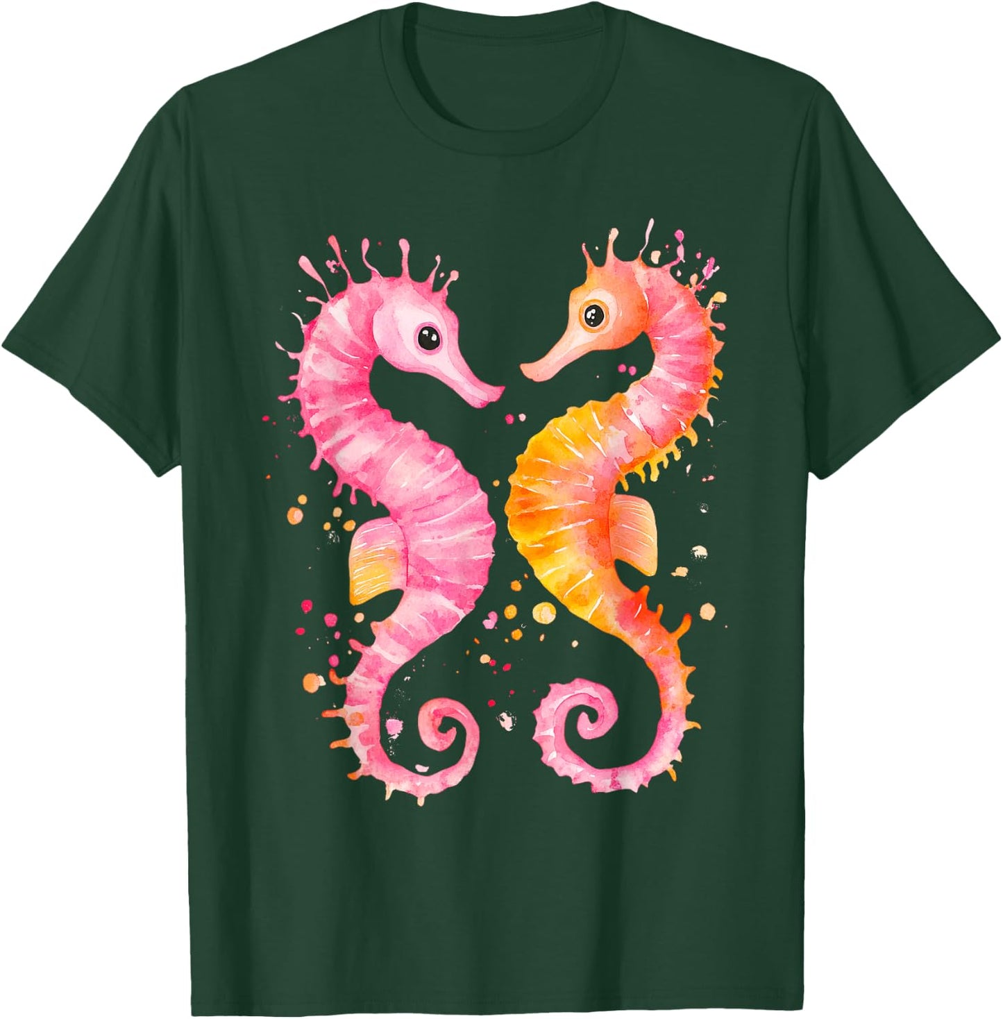 Seahorse Coral Starfish Nautical Art Seahorse lovers T-Shirt - T-Shirt | Forest