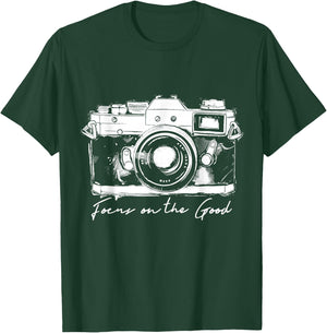 Photographer Focus On The Good Camera Vintage Photography T-Shirt - T-Shirt | Forest