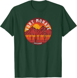 Fort Mohave Arizona Vintage Cactus Sunset Desert Landscape T-Shirt - T-Shirt | Forest