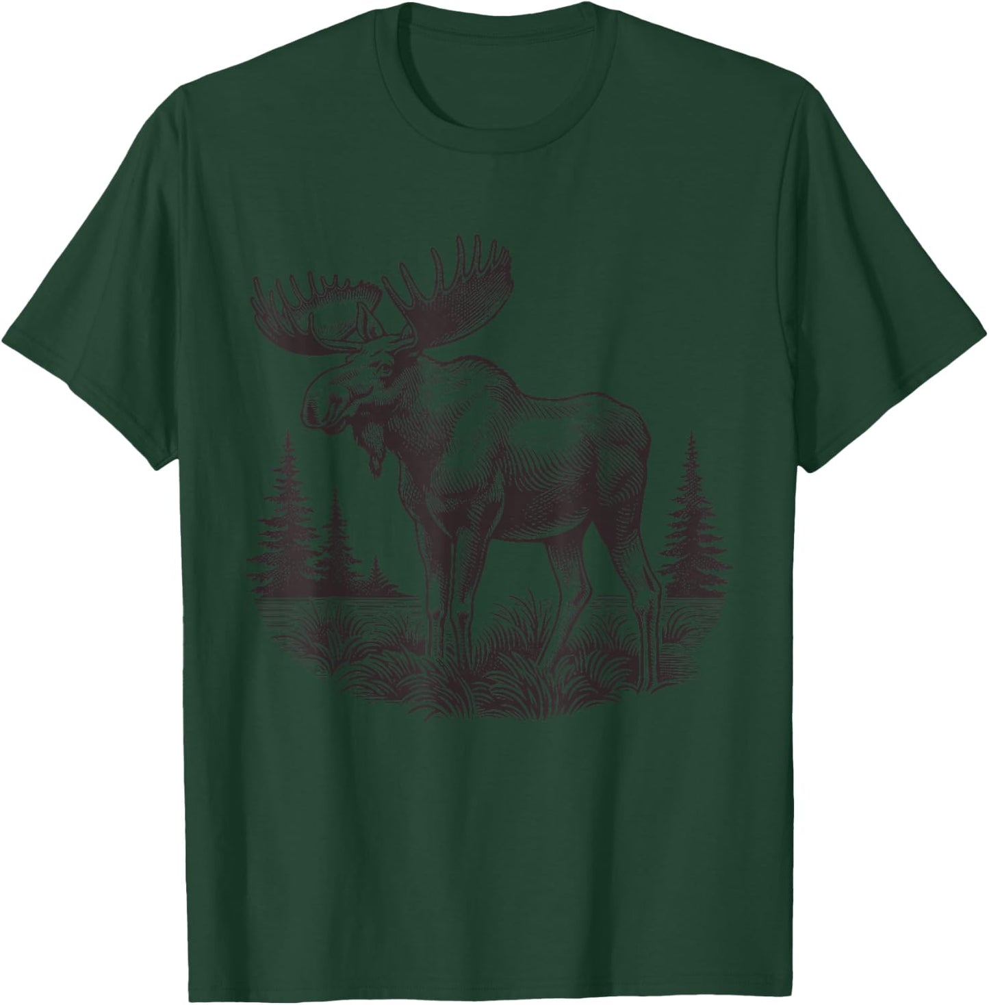 Moose Animal Vintage Moose T-Shirt - T-Shirt | Forest