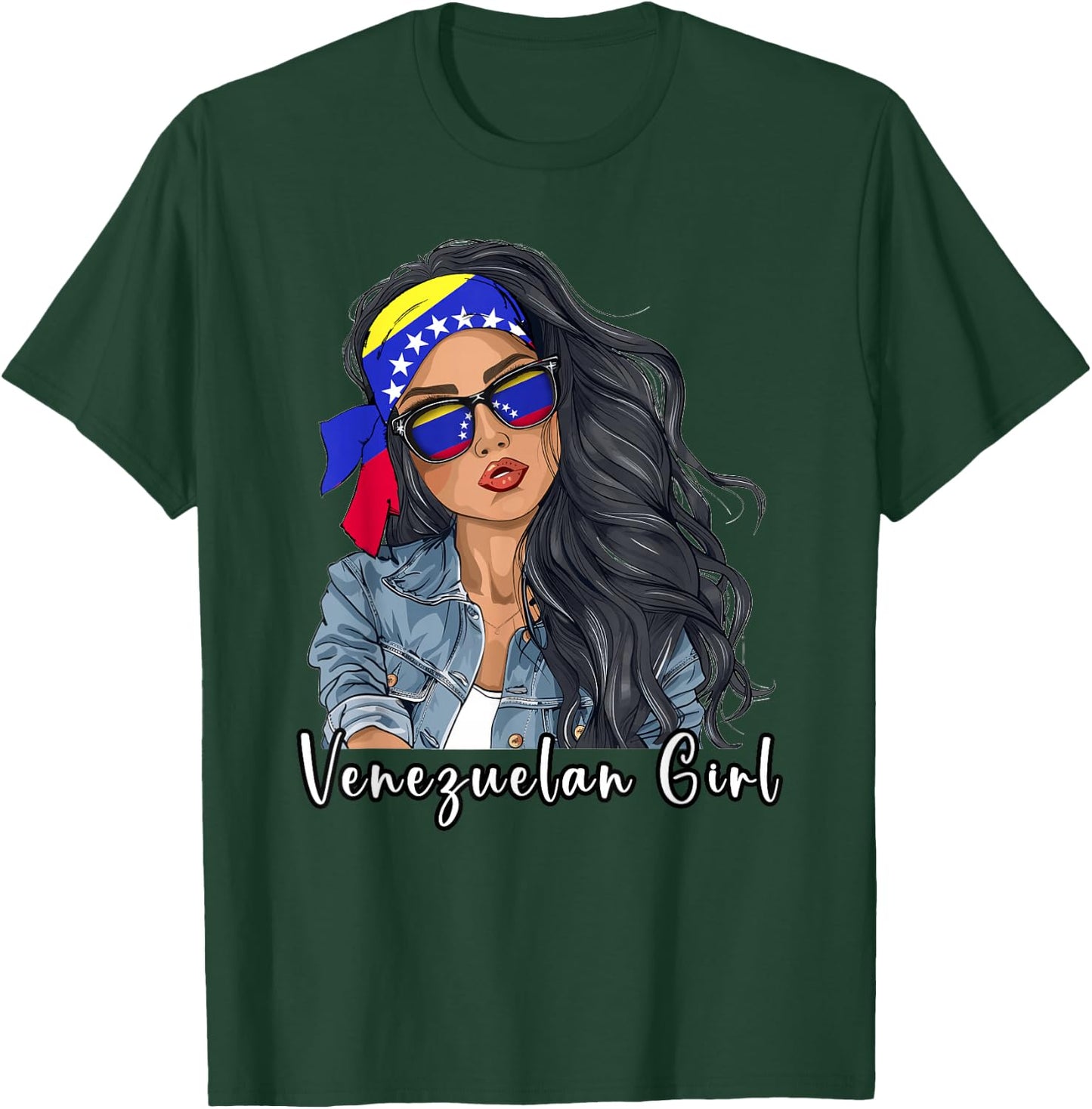 Venezuelana Woman Products Flag Uniform Girl Venezuela T-Shirt - T-Shirt | Forest
