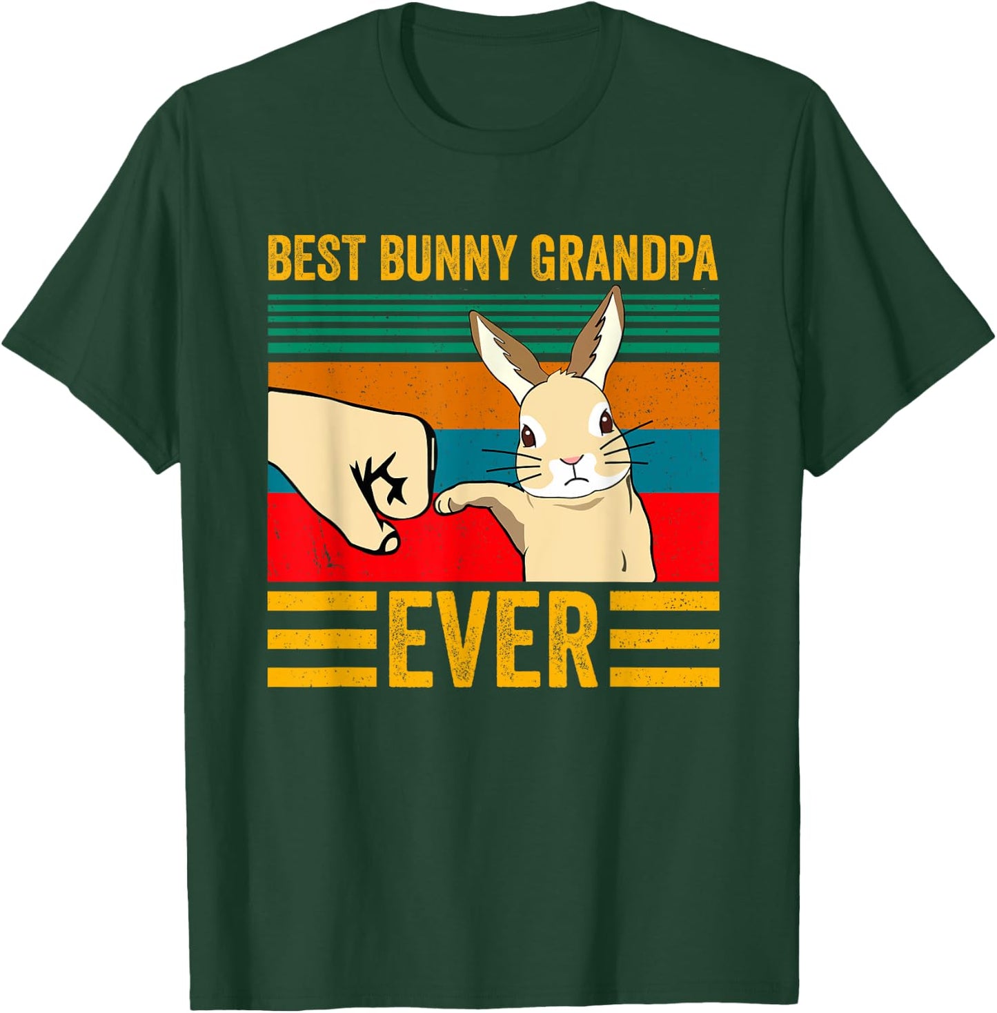 Best Bunny Grandpa Ever Rabbit Lover Father Pet Rabbit T-Shirt - T-Shirt | Forest