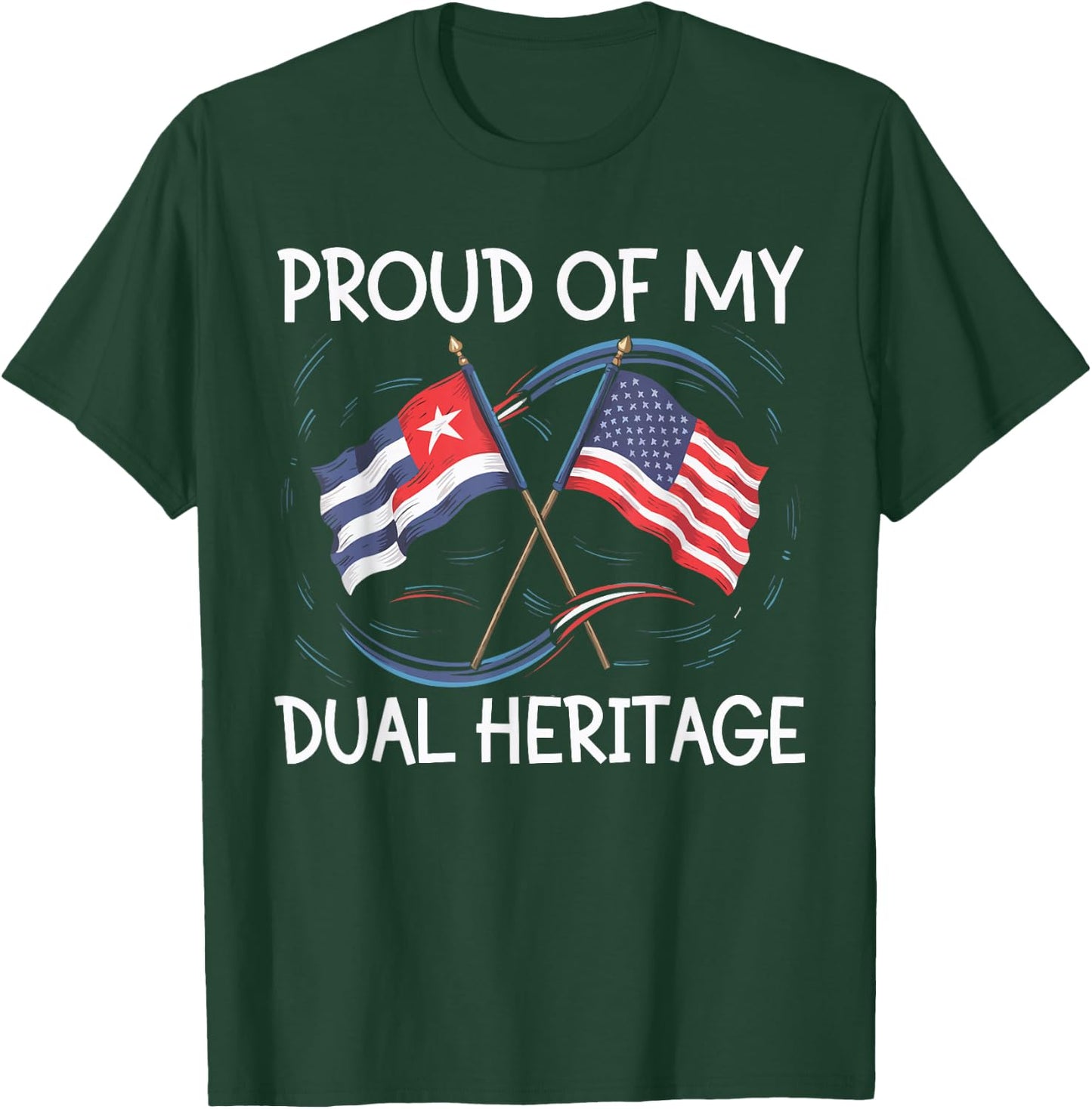Half Cuban Half American USA Flag Cuba America T-Shirt - T-Shirt | Forest