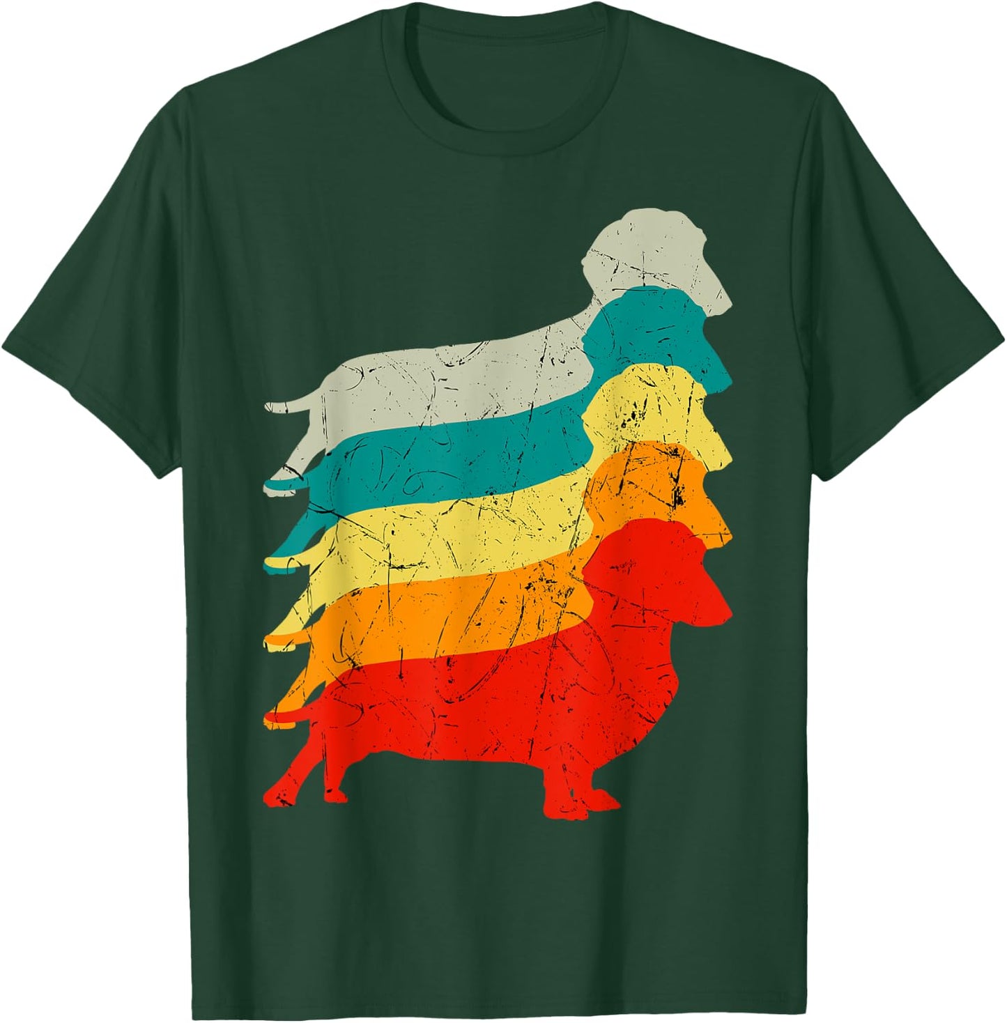 Dachshund Retro Vintage Sausage Dog Lover T-Shirt - T-Shirt | Forest