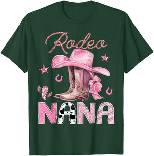 Rodeo Nana Pink Boots Coquette CowGirl Birthday Party T-Shirt - T-Shirt | Forest