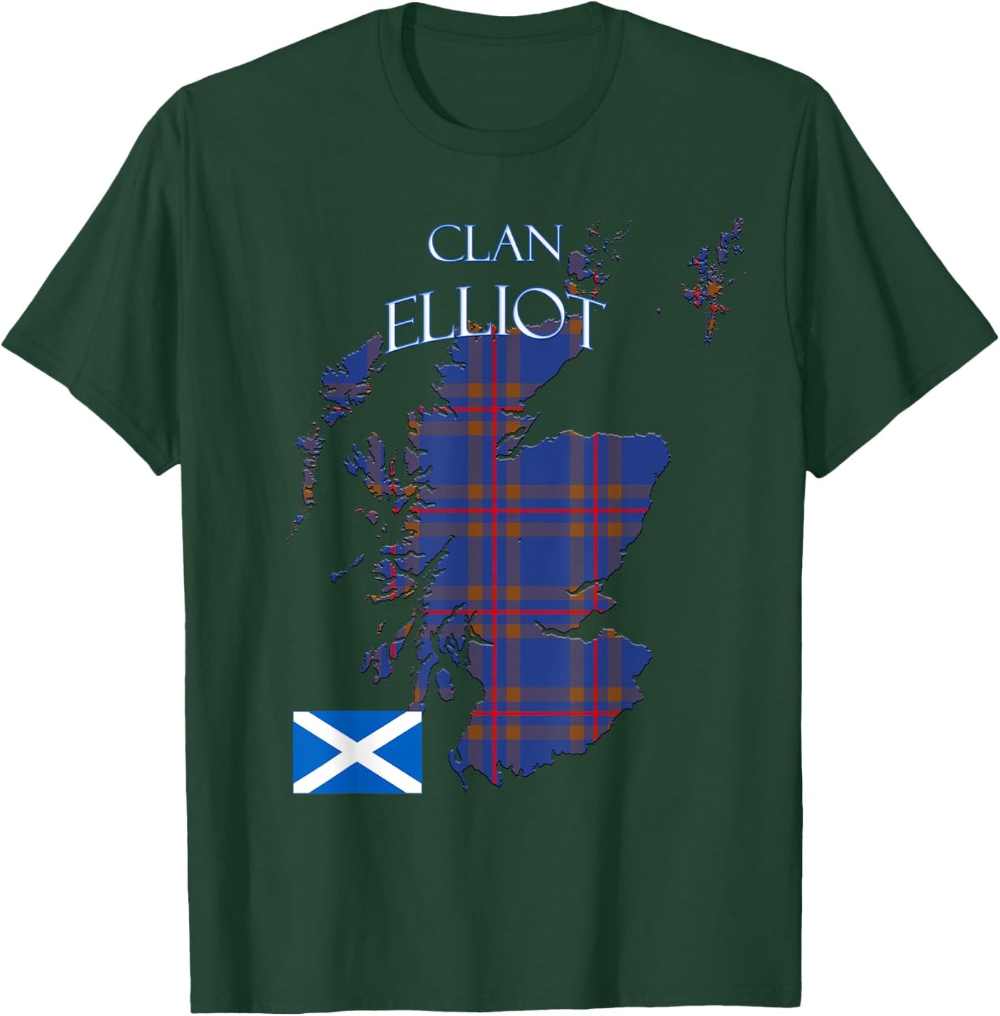 Elliot Scottish Clan Tartan Scotland T-Shirt - T-Shirt | Forest