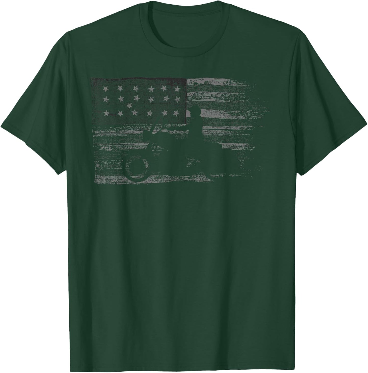 American Flag Motorcycle Biker Chopper T-Shirt - T-Shirt | Forest