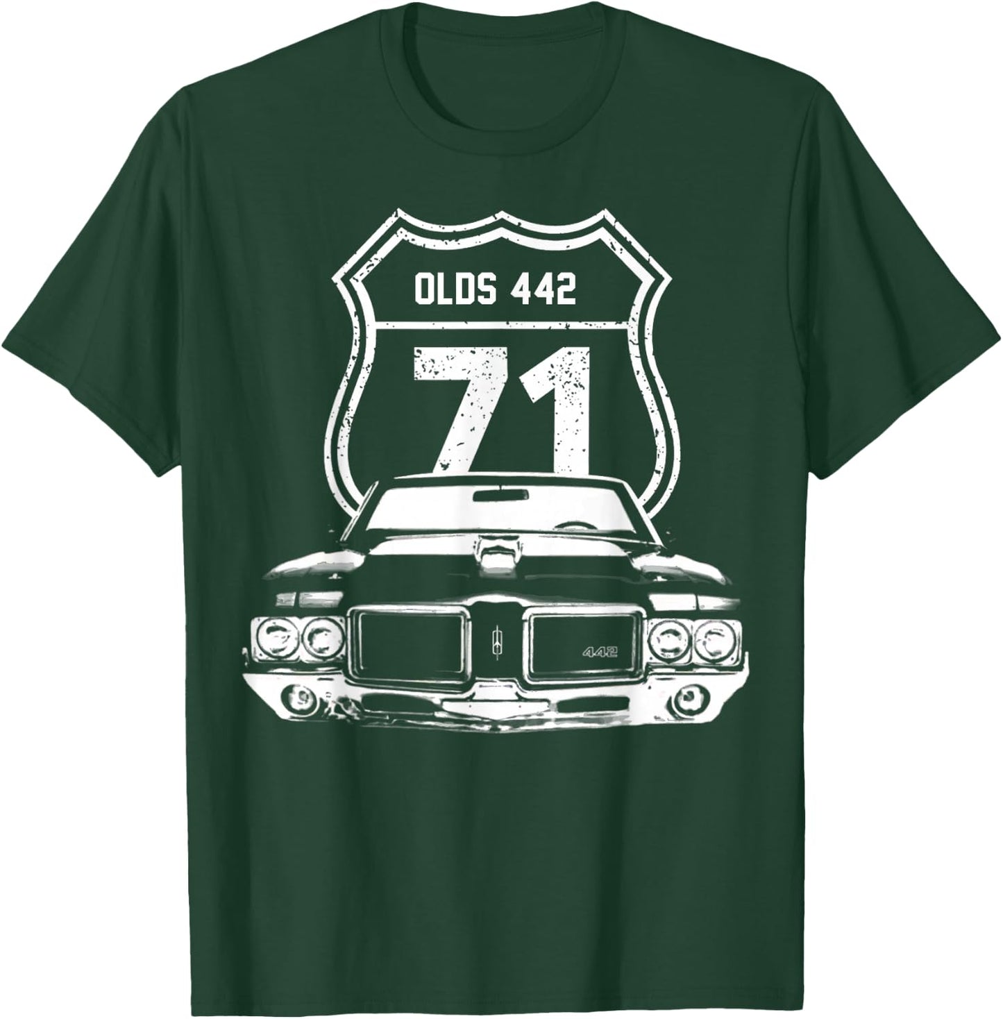 1971 71 Olds 442 Muscle Car T-Shirt - T-Shirt | Forest