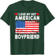 I Love My Hot American Boyfriend Couple America Flag T-Shirt - T-Shirt | Forest