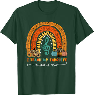 Music Teacher I Teach My Favorite Musicians Autumn Rainbow Men Women T-Shirt - T-Shirt | Forest