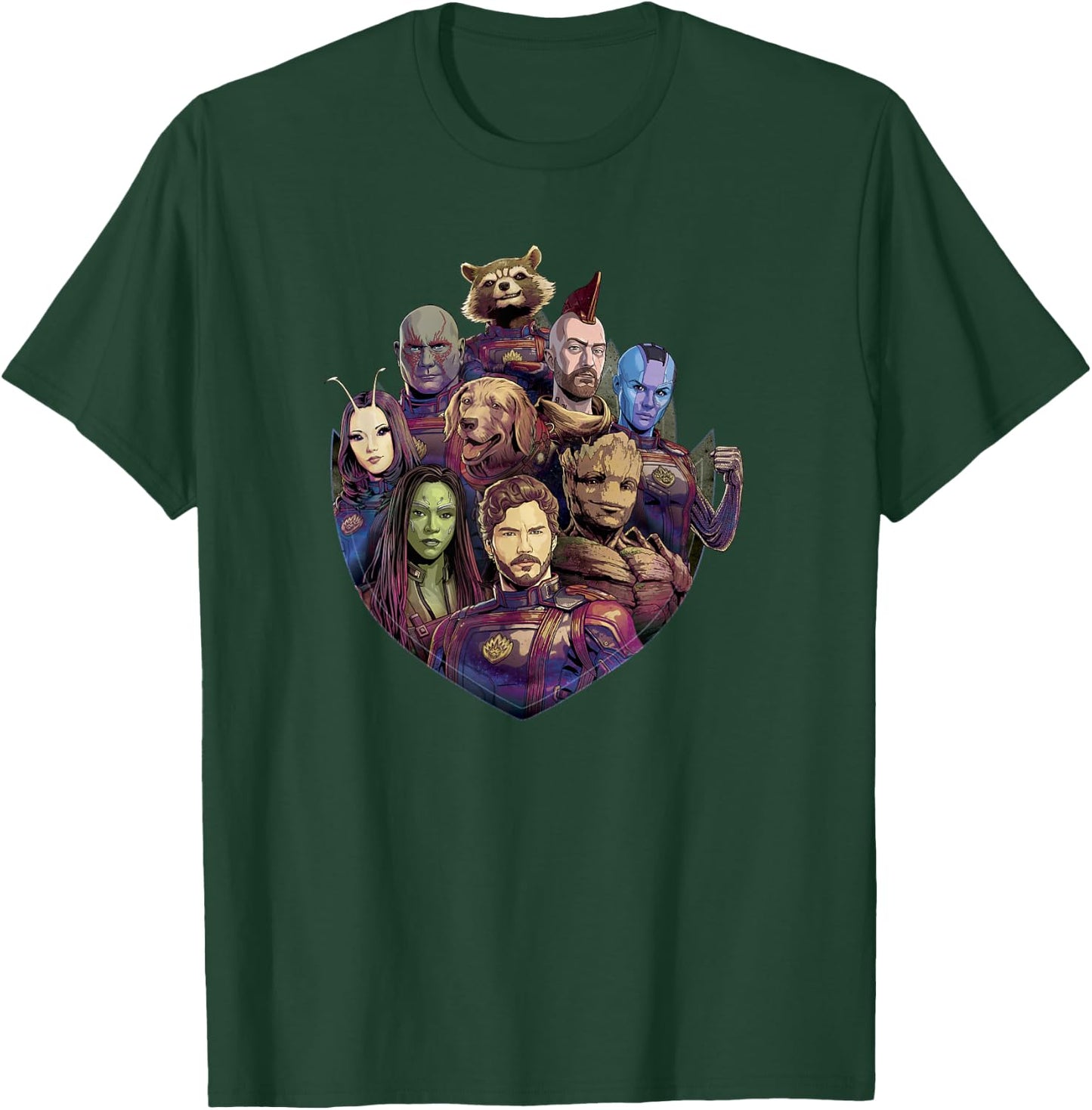 Marvel Guardians of the Galaxy Vol. 3 Badge Fill Group Shot T-Shirt - T-Shirt | Forest
