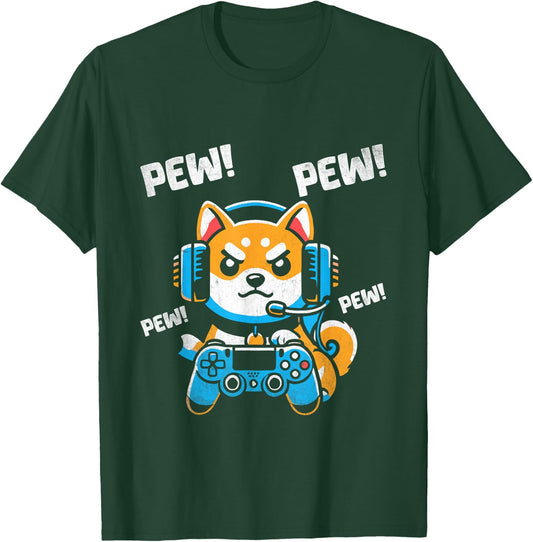 Video Gamer Shiba Inu T-Shirt - T-Shirt | Forest
